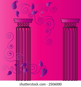 pillar with filigree background  series vector