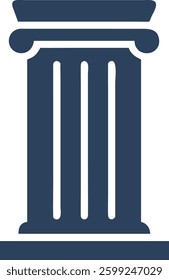 Pillar fill editable icon . Gray fill icon
