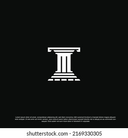 pillar flat logo template, law justice logo icon, building construction architecture logo