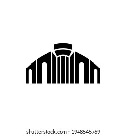 Pillar flat logo template ready for use, suitable for law symbol, justice icon, building construction, old architecture, university and others