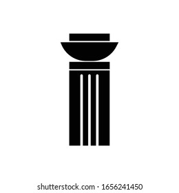 Pillar with glyph icon vector
