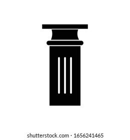 Pillar with glyph icon vector