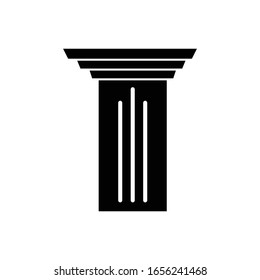 Pillar with glyph icon vector