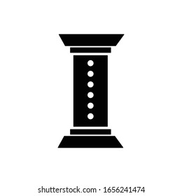 Pillar with glyph icon vector