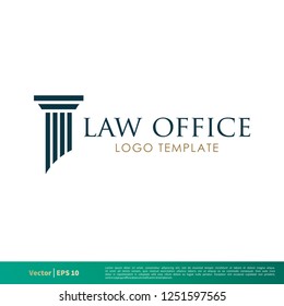 Pillar Greek, Column Law Office, Law Firm, Attorney Icon Vector Logo Template Illustration Design. Vector EPS 10.