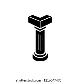 Pillar Icon. Column, Structure Illustration within 3D Glyph Style.  Applied as Trendy Symbol for Design Component, Websites, Presentation and Application - ,Vector. 