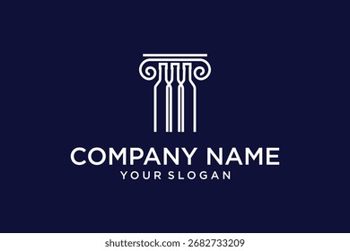 Pillar icon combination with bottle logo design vector