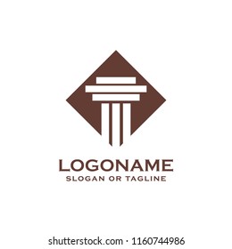 Pillar icon design. Creative pillar logo design related to attorney, law firm, lawyers, building, architect or university