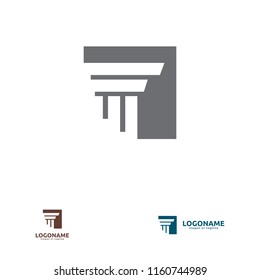 Pillar icon design. Creative pillar logo design related to attorney, law firm, lawyers, building, architect or university