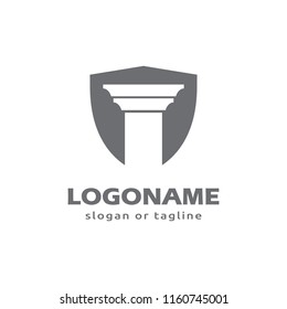 Pillar icon design. Creative pillar logo design related to attorney, law firm, lawyers, building, architect or university