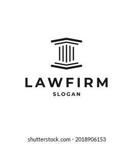 Diseño de iconos del pilar. Diseño del logo de un pilar creativo relacionado con abogado, bufete de abogados, abogados, edificio, arquitecto o universidad