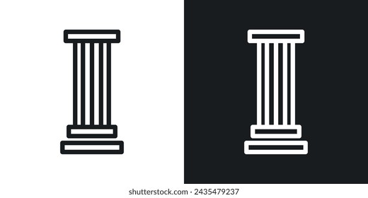 Icono de pilar diseñado en un estilo de línea sobre fondo blanco.