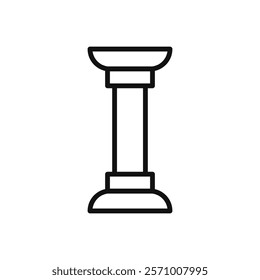 Pillar icon flat line symbol set.