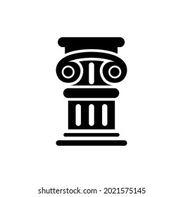 pillar icon of glyph style design vector template