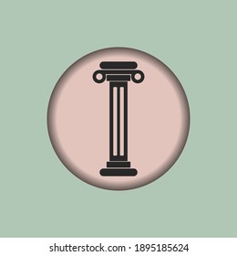 Säulensymbol, einzelne Säule Symbol, Vektorgrafik