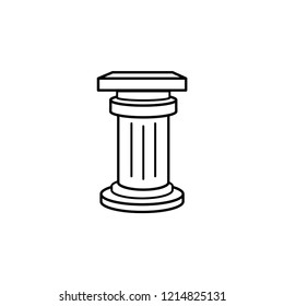 Pillar Icon. A Line Art Style Vector of Law or Architecture Symbol on White Background. EPS 10.