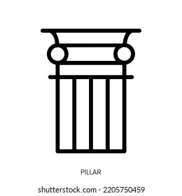 pillar icon. Line Art Style Design Isolated On White Background