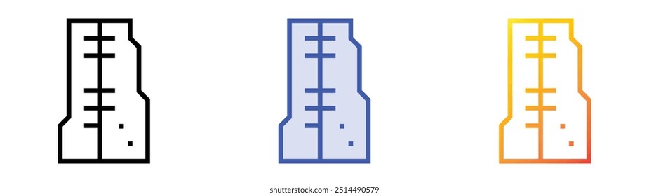 pillar icon. Linear, Blue Fill and Gradient Style Design Isolated On White Background