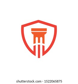 Pillar icon logo design inspiration vector template