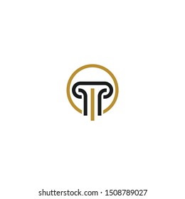 Pillar icon logo design vector for law company, Pillar shaped template design illustration.