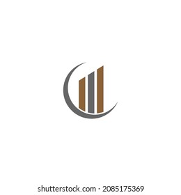 Pillar icon logo flat design template illustration