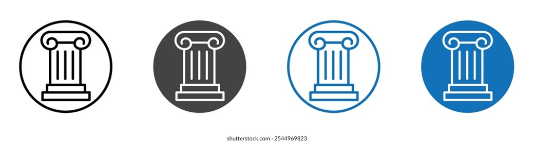 Pillar icon Logo sign in thin line outline