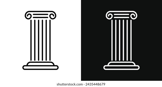 Pillar Icon Set. Vector Illustration