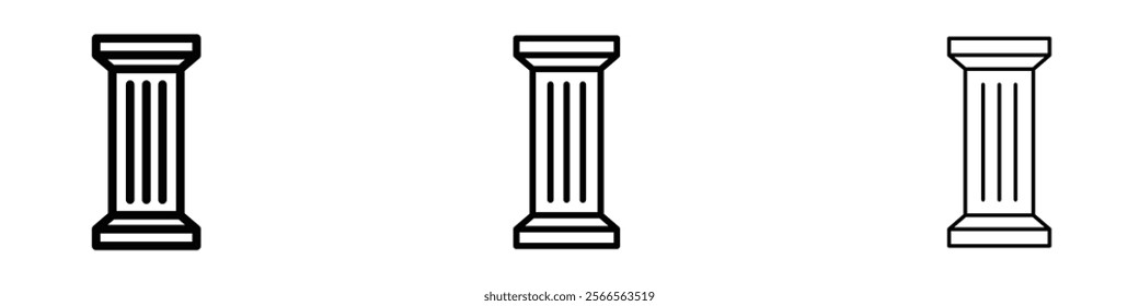 Pillar icon in tree different line stroke sizes.
