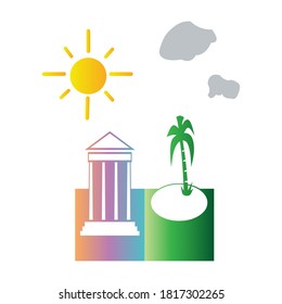 ilustración de diseño de vector de icono de pilar