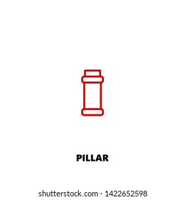 pillar icon. pillar vector design. sign design. red color