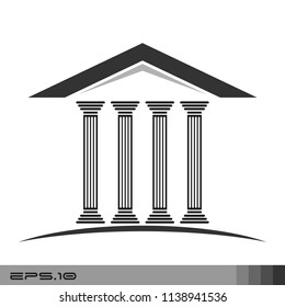 Pillar Icon Vector Gray