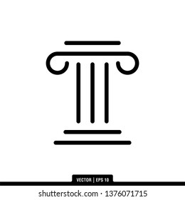 Pillar Icon Vector Illustration Logo Template
