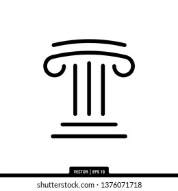 Pillar Icon Vector Illustration Logo Template
