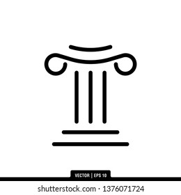 Pillar Icon Vector Illustration Logo Template
