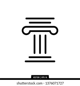 Pillar Icon Vector Illustration Logo Template

