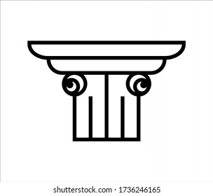 Vector de icono del pilar aislado en blanco. elemento de diseño vintage.