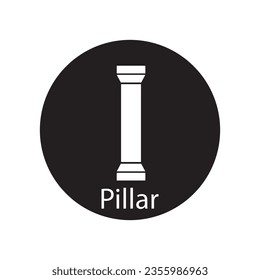diseño del logotipo de la ilustración de la plantilla del vector de icono del pilar