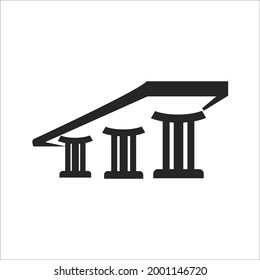 Pillar icons symbol vector elements for infographic web