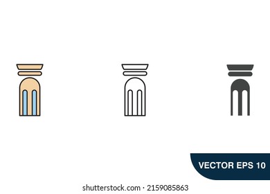 Pillar icons  symbol vector elements for infographic web