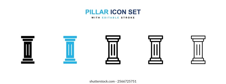 Pillar icons vector collection pack.