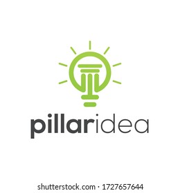 Pillar idea logo design. Pillar and lamp logo combination. Law company or other business.