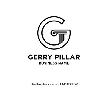 pillar initial G logo, law logo design inspiration