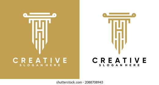 diseño del logo de pilar y último h con concepto creativo