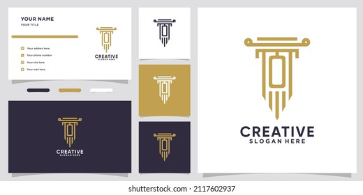 pillar and latter O logo design with creative concept