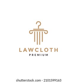 pillar law with cloth logo symbol icon vector graphic design illustration idea creative 