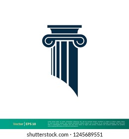 Pillar Law, Column Icon Vector Logo Template Illustration Design. Vector EPS 10.