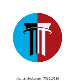 pillar law design logo template, pillar justice 