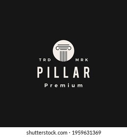 pillar law hipster vintage logo vector icon illustration