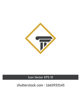Pillar Law Icon Symbol Design element Logo Template