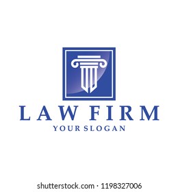 pillar law judge logo icon vector template